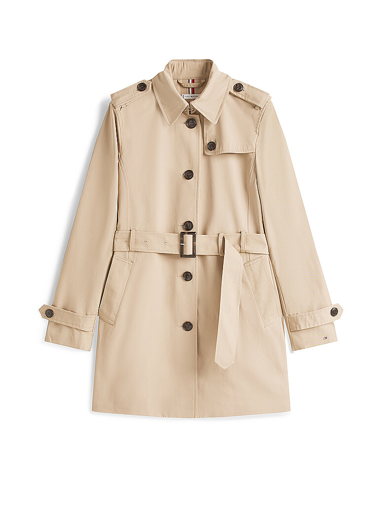 Tommy Hilfiger pour femme. WW0WW24966 Trench-coat à simple boutonnage beige (M), Casuel, Coton 2